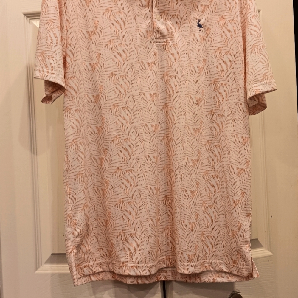 Taylorbyrd Pink/white Palm Leaf Floral Golf Polo Shirt Size L